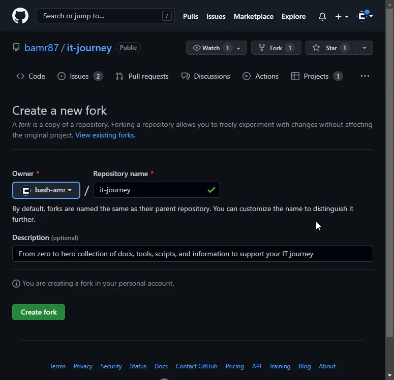 Fork Button Screenshot